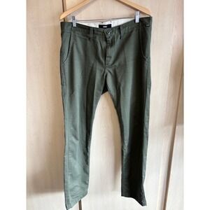 Vans Men's Authentic Chino Pants Size 34 Green Khaki Relaxed‎ Fit 31" Inseam